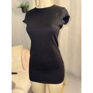 Urban Outfitters Black Open Back Mini Dress M | Textured Bodycon Club Party Y2K